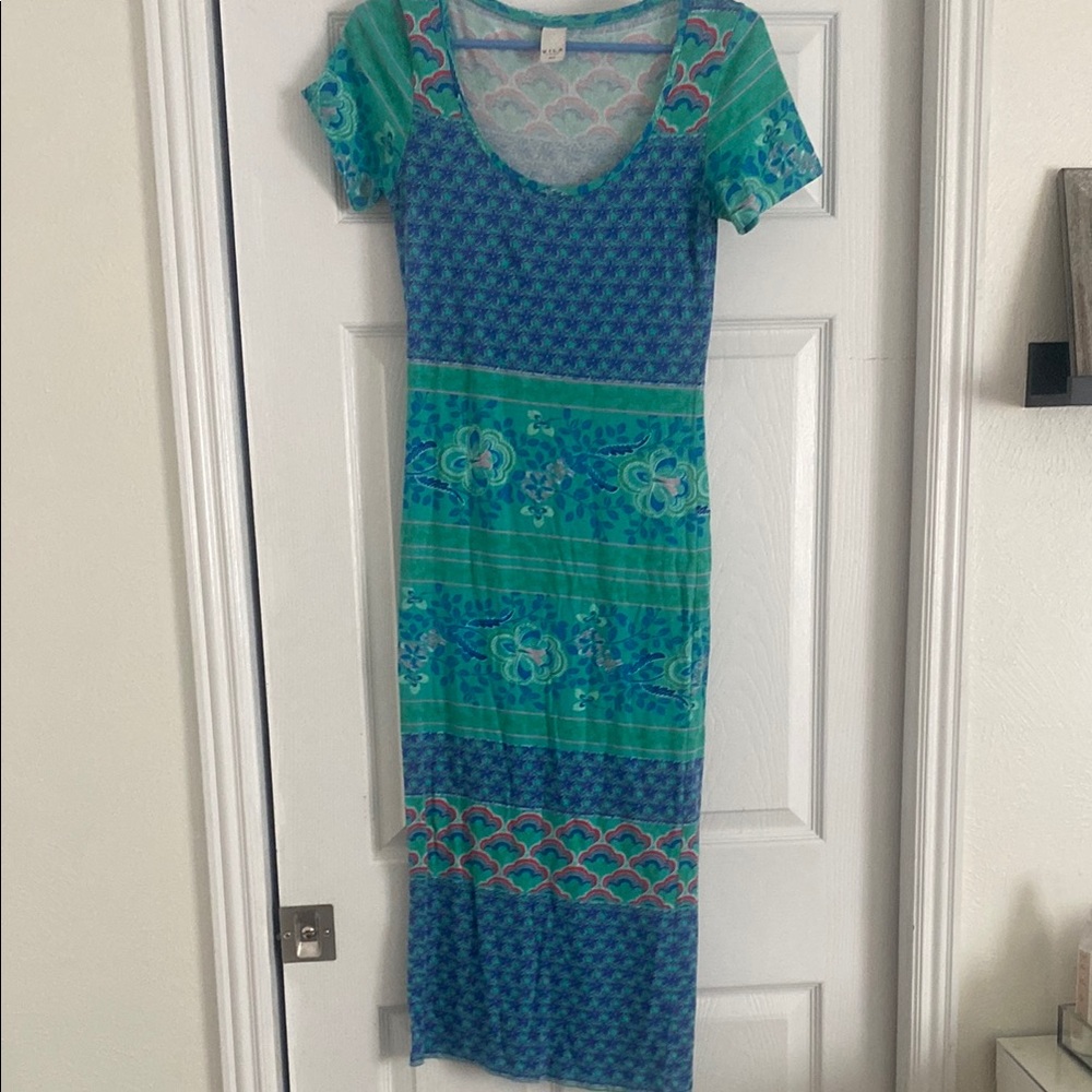 VILA Printed Cotton Midi Short sleeve Dress